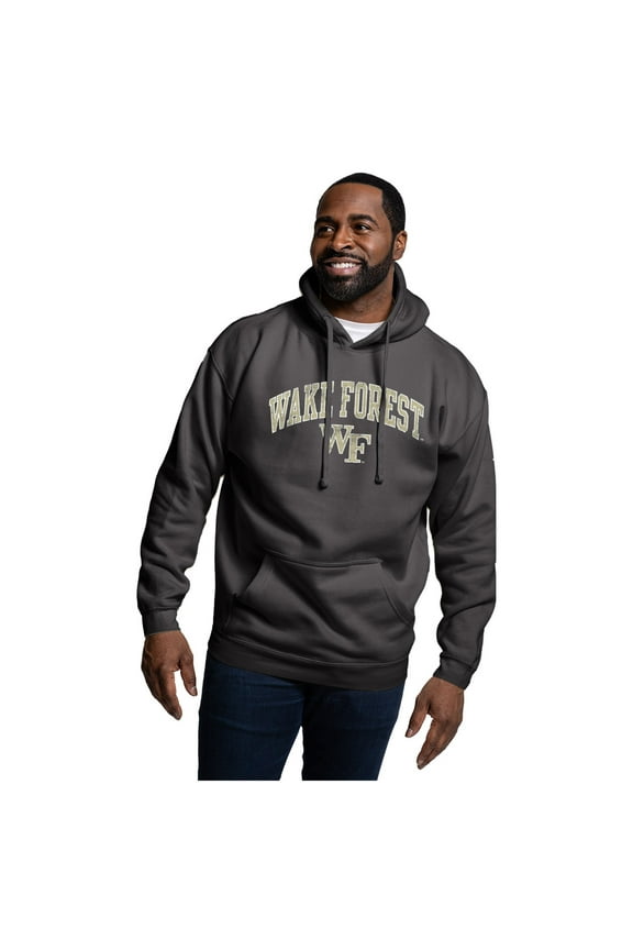 Men's-League Collegiate Wear Black Wake Forest Demon Deacons Essentials 2.0 Fleece Pullover Hoodie