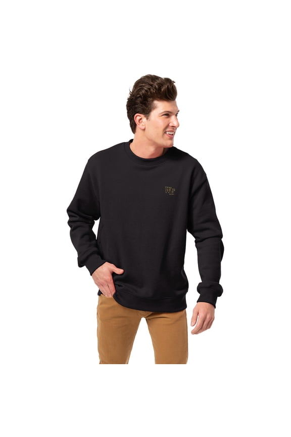 Men's-League Collegiate Wear Black Wake Forest Demon Deacons Essentials 2.0 Pullover Sweatshirt