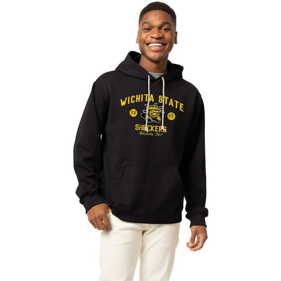 Men's-League Collegiate Wear Black Wichita State Shockers Essentials 2.0 Fleece Pullover Hoodie
