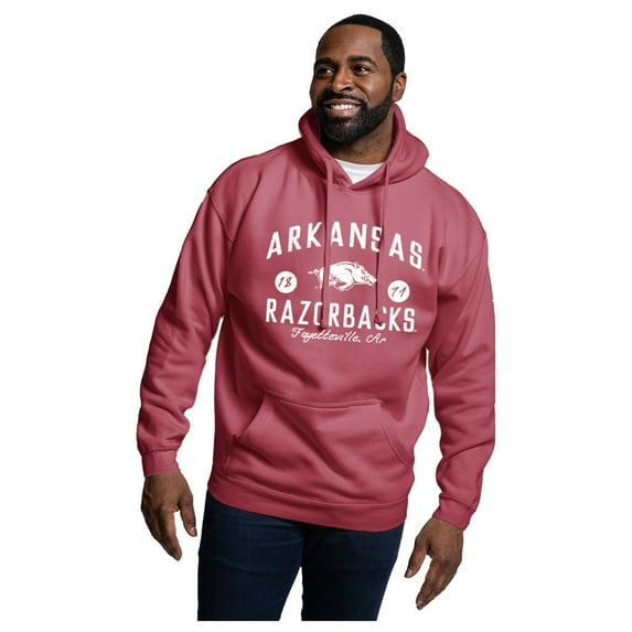 Men's-League Collegiate Wear Cardinal Arkansas Razorbacks Essentials 2.0 Fleece Pullover Hoodie