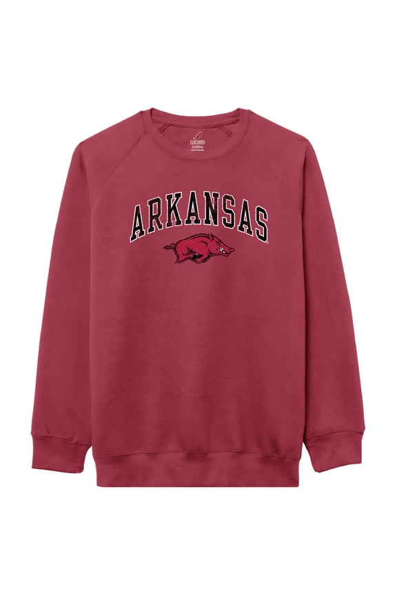 Men's-League Collegiate Wear  Cardinal Arkansas Razorbacks Essentials 2.0 Pullover Sweatshirt