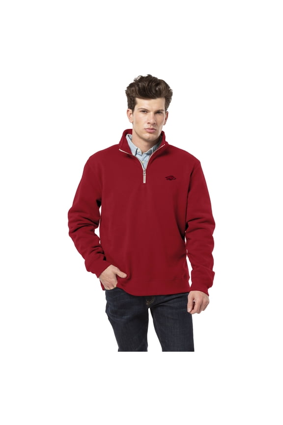 Men's League Collegiate Wear  Cardinal Arkansas Razorbacks Essentials Fleece 2.0 Quarter-Zip Jacket