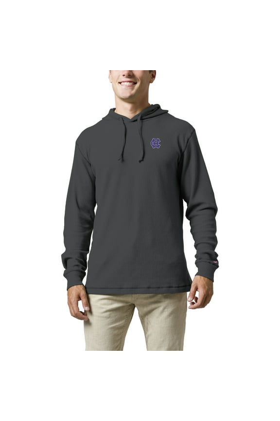 Men's League Collegiate Wear  Charcoal Holy Cross Crusaders  Waffle Knit Pullover Hoodie