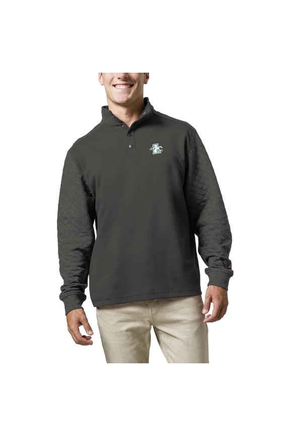 Men's League Collegiate Wear Charcoal Loyola Greyhounds Fleece Quarter Snap Up Pullover Sweatshirt