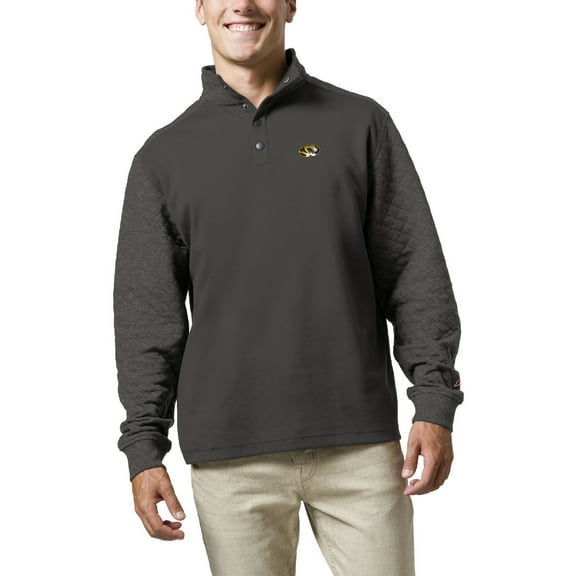 Men's League Collegiate Wear Charcoal Missouri Tigers Fleece Quarter Snap Up Pullover Sweatshirt