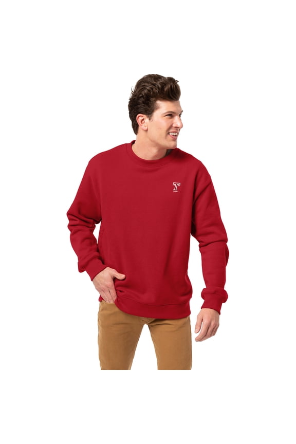 Men's League Collegiate Wear Cherry Temple Owls Essentials 2.0 Fleece Pullover Sweatshirt