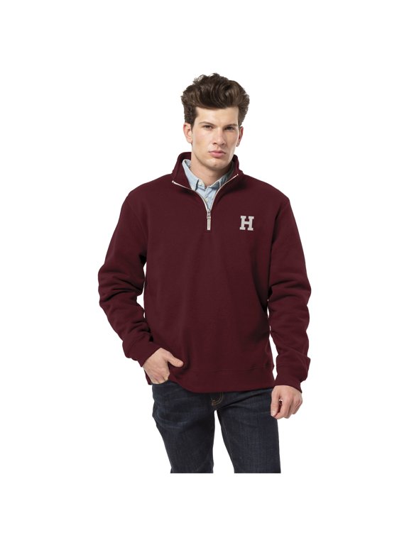 Men's League Collegiate Wear Crimson Harvard Crimson Essentials Fleece 2.0 Quarter-Zip Jacket