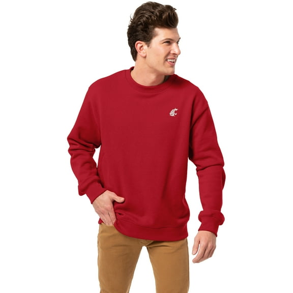 Men's League Collegiate Wear Crimson Washington State Cougars Essentials 2.0 Fleece Pullover Sweatshirt