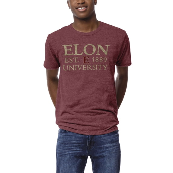Men's League Collegiate Wear Garnet Elon Phoenix 1274 Victory Falls T-Shirt