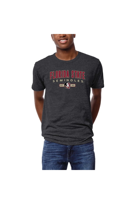 Men's League Collegiate Wear Graphite Florida State Seminoles Victory Falls Tri-Blend T-Shirt