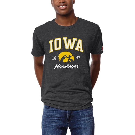 Men's League Collegiate Wear Graphite Iowa Hawkeyes Victory Falls Tri-Blend T-Shirt