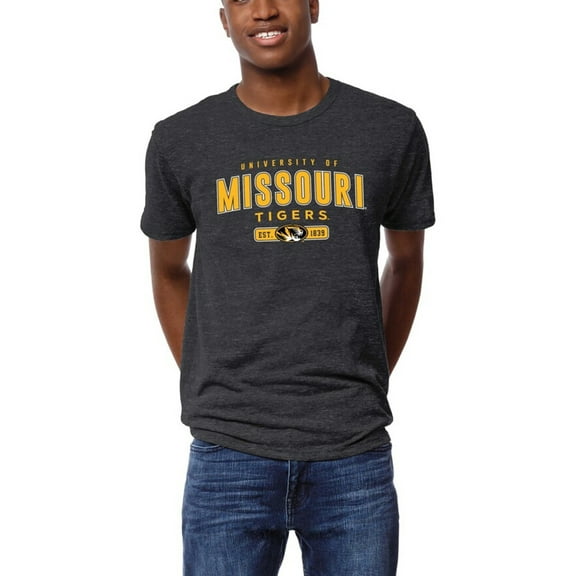 Men's League Collegiate Wear Graphite Missouri Tigers Victory Falls Tri-Blend T-Shirt