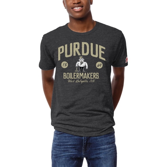 Men's League Collegiate Wear Graphite Purdue Boilermakers Victory Falls Tri-Blend T-Shirt