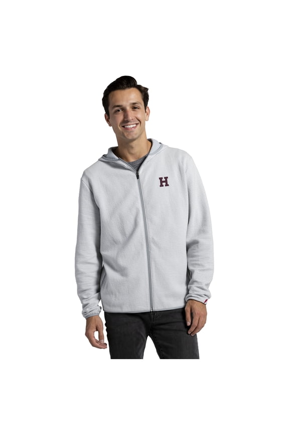 Men's League Collegiate Wear Gray Harvard Crimson Summit Full-Zip Hoodie