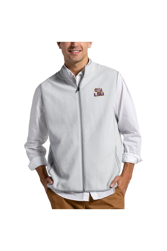 Men's League Collegiate Wear Gray LSU Tigers Summit Full-Zip Vest