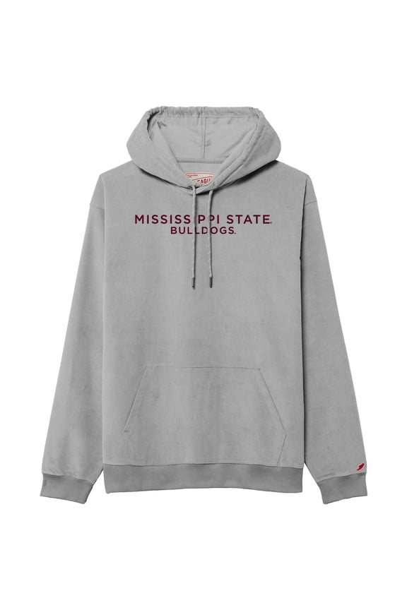 Men's League Collegiate Wear Gray Mississippi State Bulldogs Stretch Cord Pullover Hoodie