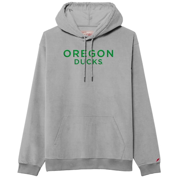 Men's League Collegiate Wear Gray Oregon Ducks Stretch Cord Pullover Hoodie
