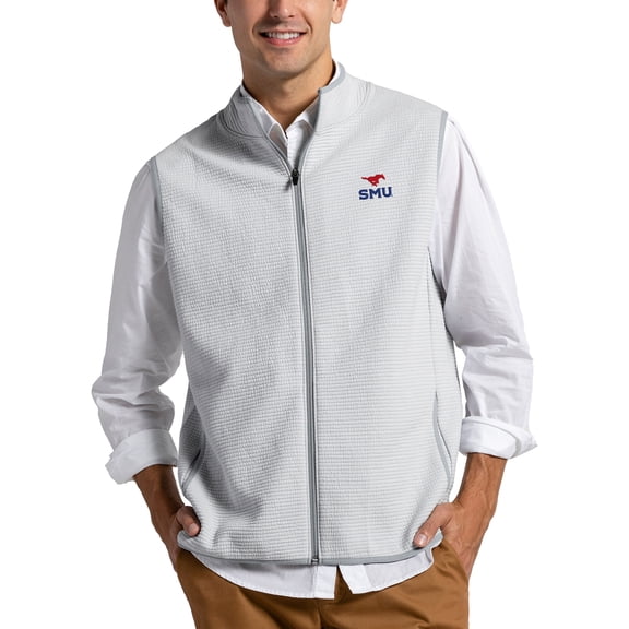 Men's League Collegiate Wear Gray SMU Mustangs Summit Full-Zip Vest