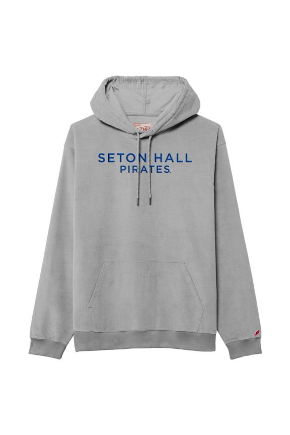 Men's League Collegiate Wear Gray Seton Hall Pirates Stretch Cord Pullover Hoodie