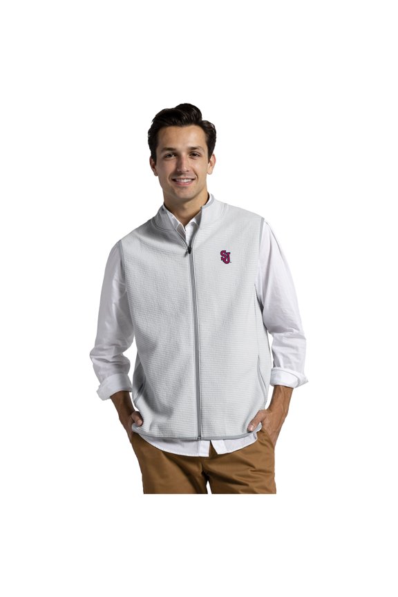 Men's League Collegiate Wear Gray St. John's Red Storm Summit Full-Zip Vest