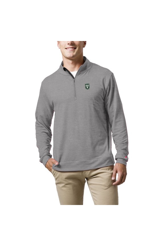 Men's League Collegiate Wear Gray Tulane Green Wave All Day Quarter-Zip Pullover Top