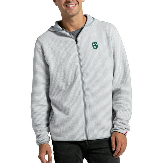 Men's League Collegiate Wear Gray Tulane Green Wave Summit Full-Zip Hoodie
