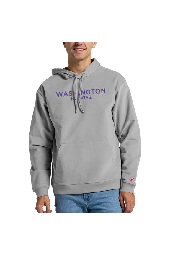 Men's League Collegiate Wear Gray Washington Huskies Stretch Corduroy Pullover Hoodie