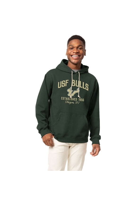 Men's-League Collegiate Wear  Green South Florida Bulls Essentials 2.0 Fleece Pullover Hoodie