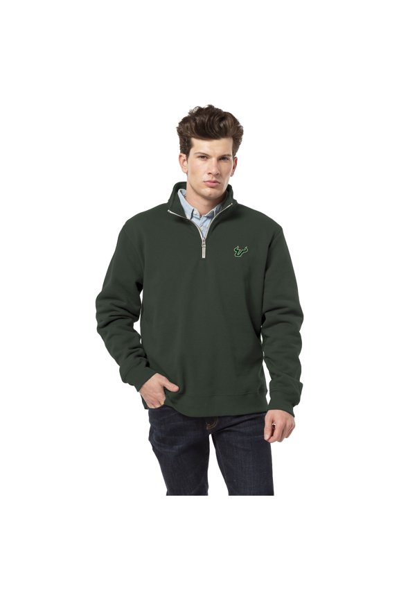 Men's League Collegiate Wear  Green South Florida Bulls Essentials Fleece 2.0 Quarter-Zip Jacket