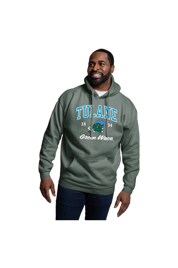 Men's League Collegiate Wear Green Tulane Green Wave Essentials 2.0 Fleece Pullover Hoodie