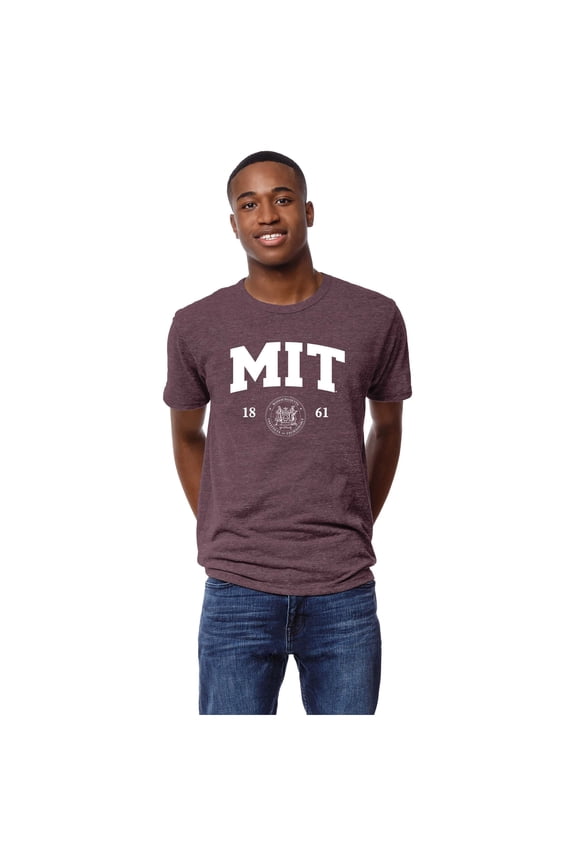 Men's League Collegiate Wear Heather Cardinal MIT Engineers Victory Falls Tri-Blend T-Shirt