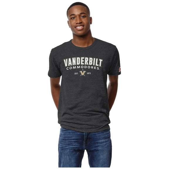 Men's League Collegiate Wear Heather Charcoal Vanderbilt Commodores Victory Falls Tri-Blend T-Shirt