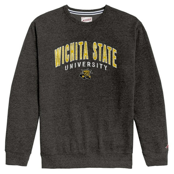 Men's League Collegiate Wear Heather Charcoal Wichita State Shockers Heritage Tri-Blend Pullover Sweatshirt