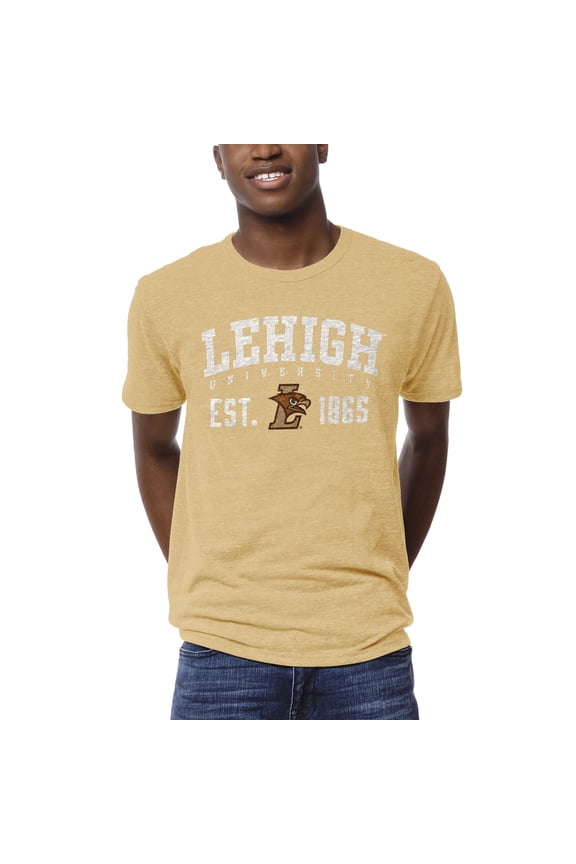 Men's League Collegiate Wear Heather Gold Lehigh Mountain Hawks 1274 Victory Falls T-Shirt