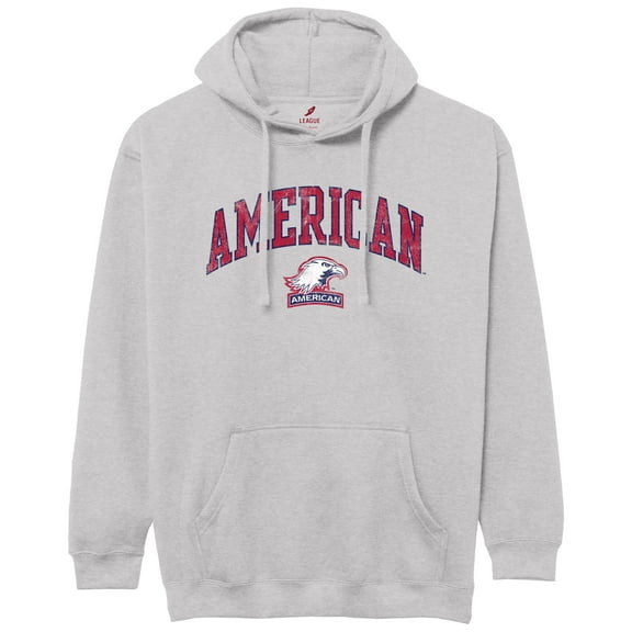 Men's-League Collegiate Wear  Heather Gray American University Eagles Essentials 2.0 Fleece Pullover Hoodie