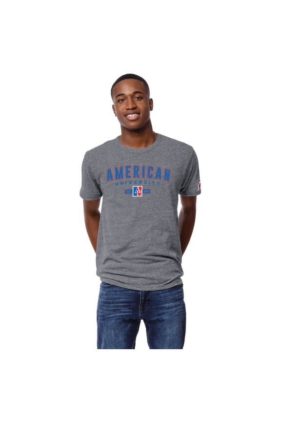 Men's League Collegiate Wear Heather Gray American University Eagles Victory Falls Tri-Blend T-Shirt