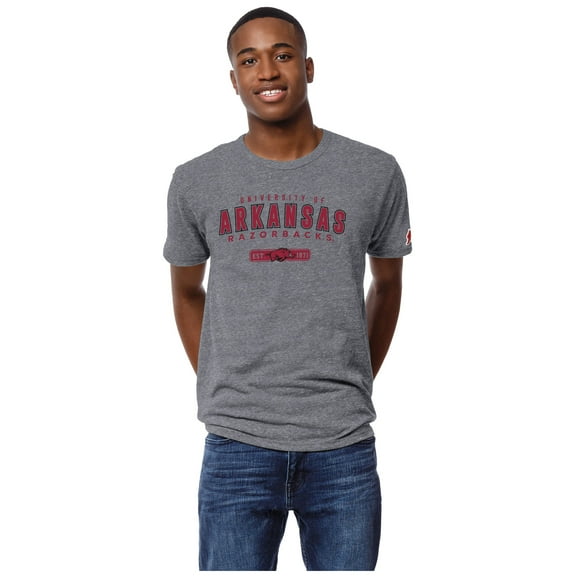 Men's League Collegiate Wear Heather Gray Arkansas Razorbacks Victory Falls Tri-Blend T-Shirt