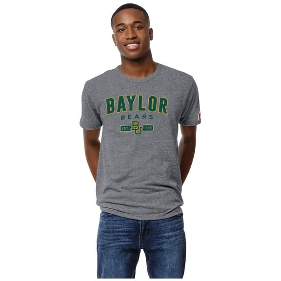 Men's League Collegiate Wear Heather Gray Baylor Bears Victory Falls Tri-Blend T-Shirt
