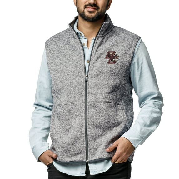 Men's League Collegiate Wear Heather Gray Boston College Eagles Saranac Full-Zip Vest