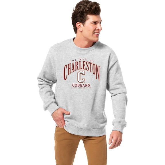 Men's League Collegiate Wear Heather Gray Charleston Cougars Essentials 2.0 Fleece Pullover Sweatshirt
