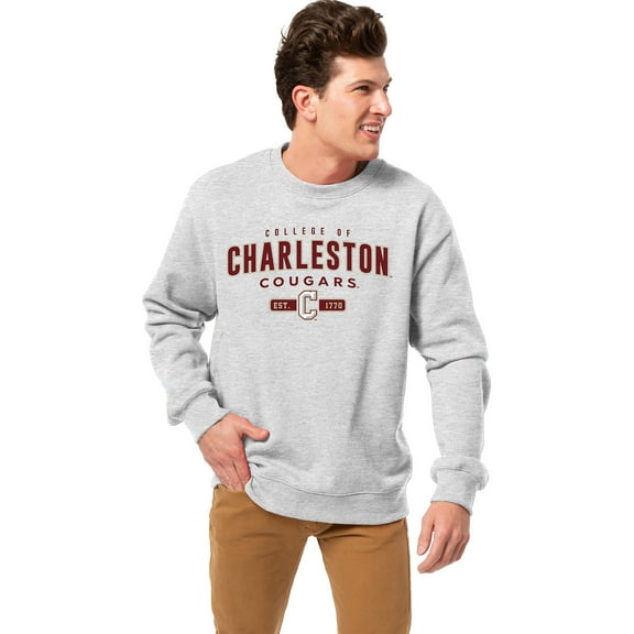 Men's League Collegiate Wear Heather Gray Charleston Cougars Essentials 2.0 Fleece Pullover Sweatshirt