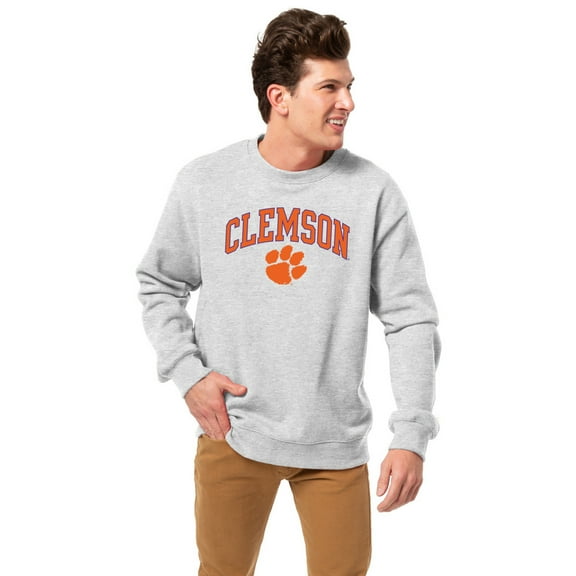 Men's League Collegiate Wear Heather Gray Clemson Tigers Essentials 2.0 Fleece Pullover Sweatshirt