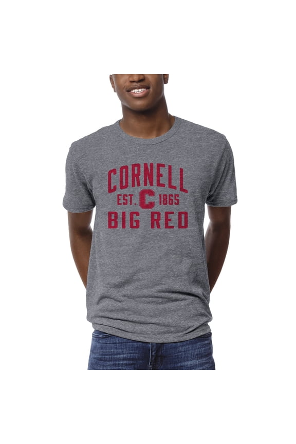Men's League Collegiate Wear Heather Gray Cornell Big Red 1274 Victory Falls T-Shirt