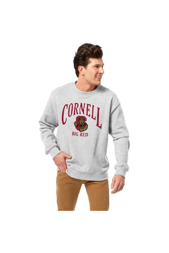 Men's-League Collegiate Wear Heather Gray Cornell Big Red Essentials 2.0 Pullover Sweatshirt