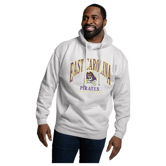 Men's-League Collegiate Wear Heather Gray ECU Pirates Essentials 2.0 Fleece Pullover Hoodie