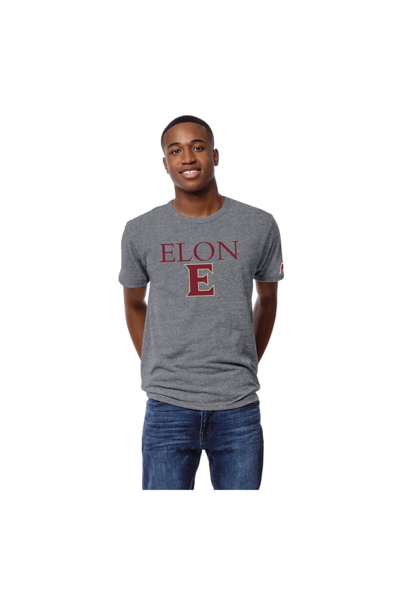 Men's League Collegiate Wear Heather Gray Elon Phoenix Victory Falls Tri-Blend T-Shirt