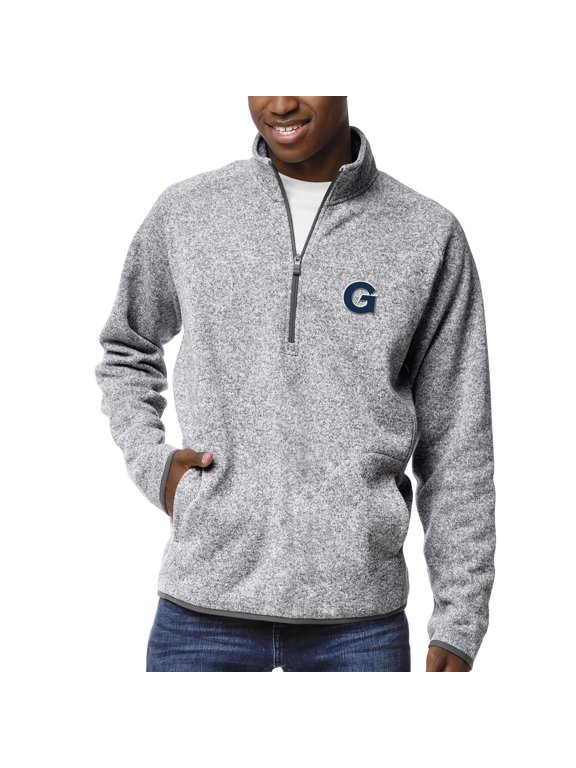Men's League Collegiate Wear Heather Gray Georgetown Hoyas Saranac Raglan Quarter-Zip Jacket