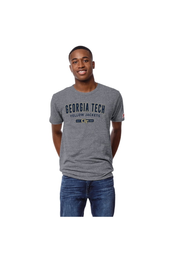 Men's League Collegiate Wear Heather Gray Georgia Tech Yellow Jackets Victory Falls Tri-Blend T-Shirt
