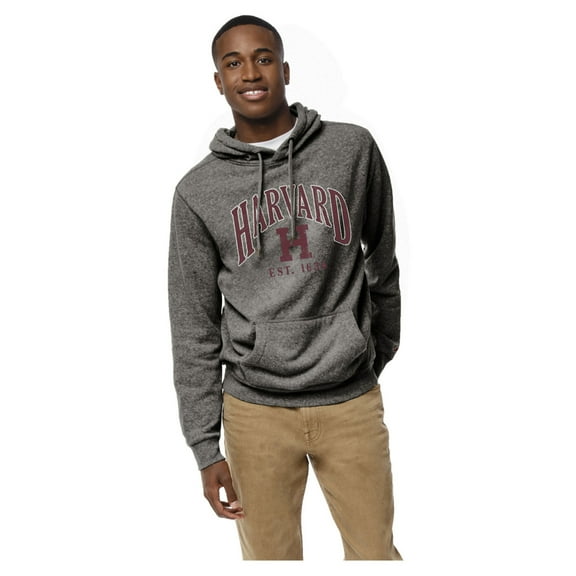 Men's League Collegiate Wear Heather Gray Harvard Crimson Heritage Tri-Blend Pullover Hoodie