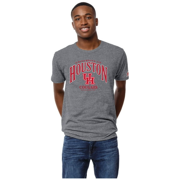 Men's League Collegiate Wear Heather Gray Houston Cougars Victory Falls Tri-Blend T-Shirt